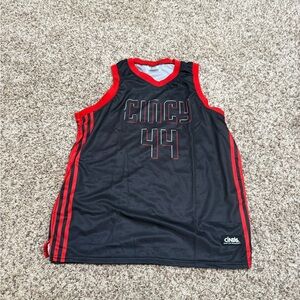 Cincy reds 44 Black & Red Basketball Jersey